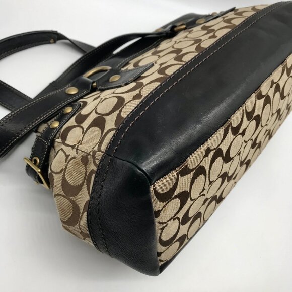 Coach Dark Brown and Khaki Canvas 65th Anniversary Legacy Shoulder Bag  11143 - Picture 9 of 11